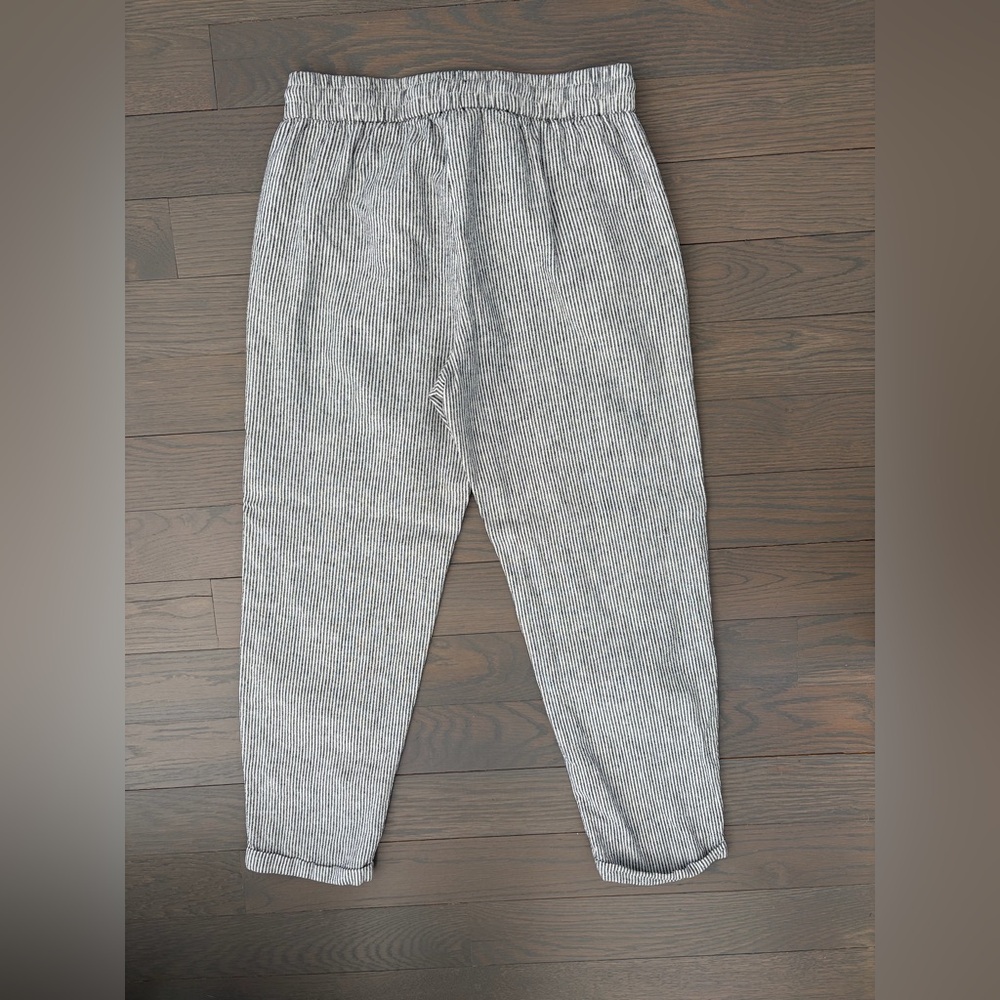 J.Crew Factory Striped Linen-Cotton Drawstring Pants Size 4 - Picture 3 of 3